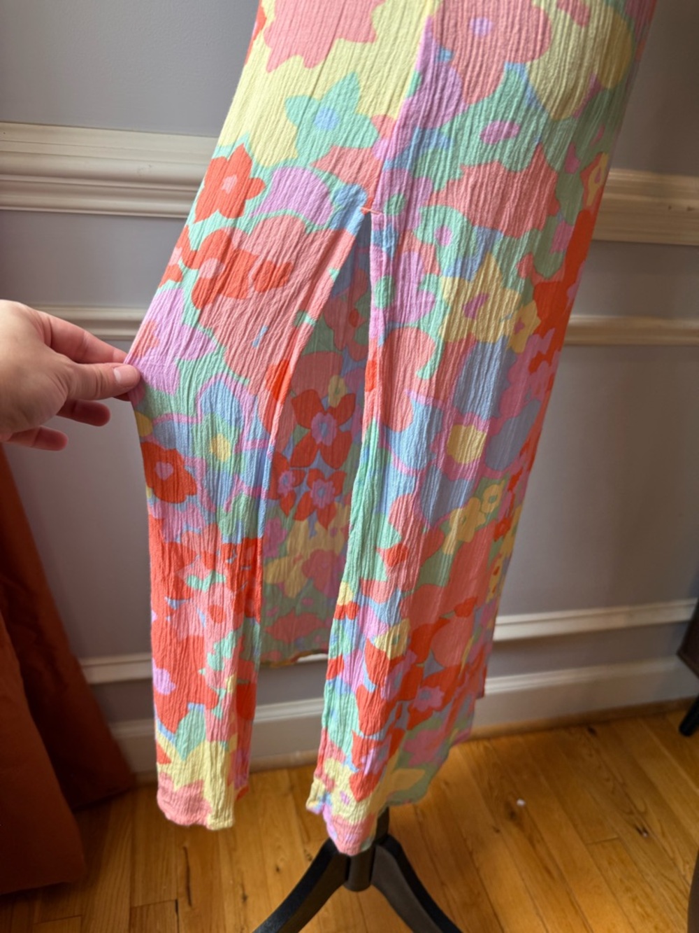 Billabong Floral Slip Dress Midi Colorful Strappy Viscose S - Picture 5 of 10